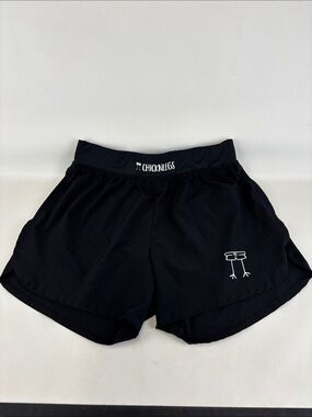 CHICKNLEGS 4” 1/2 Split Black Running Shorts Size Medium